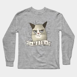 Cat Hating Mathematics - Funny Mathematics Artwork Long Sleeve T-Shirt